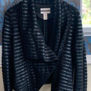 Beautiful synthetic black leather and suede jacket